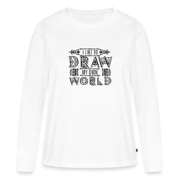 Dessinateur - T-shirt manches longues Premium bio Femme - blanc - Devant - Julia (174cm)