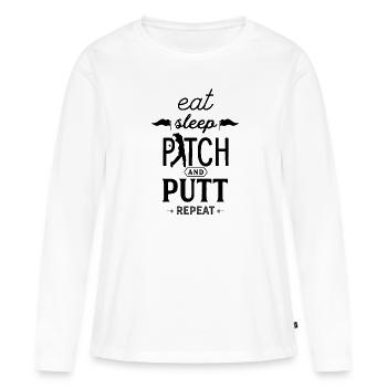 Pitch and Putt - Frauen Premium Bio Langarmshirt - Weiß - Vorne - Julia (174cm)