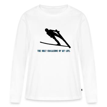 Ski Springen - Frauen Premium Bio Langarmshirt - Weiß - Vorne - Julia (174cm)