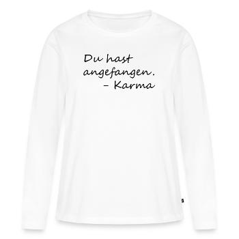 karma - T-shirt manches longues Premium bio Femme - blanc - Devant - Julia (174cm)
