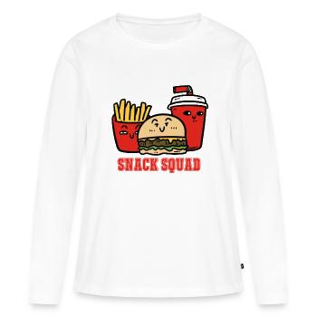 Snack Squad - T-shirt manches longues Premium bio Femme - blanc - Devant - Julia (174cm)