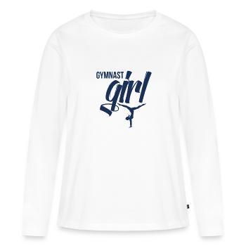 Turner Bodenturnen Turnerin Gymnast Bodenturner - Frauen Premium Bio Langarmshirt - Weiß - Vorne - Julia (174cm)