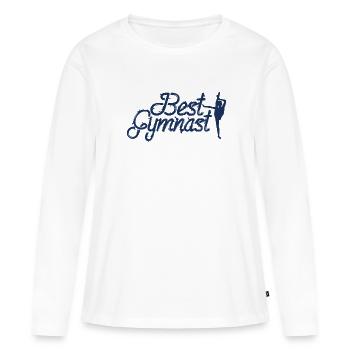 Gymnast Turnerin Turner Bodenturnen Bodenturner - Frauen Premium Bio Langarmshirt - Weiß - Vorne - Julia (174cm)
