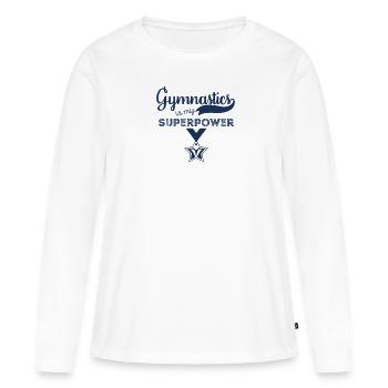 Gymnastik Bodenturnen - Frauen Premium Bio Langarmshirt - Weiß - Vorne - Julia (174cm)