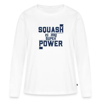 Squash - T-shirt manches longues Premium bio Femme - blanc - Devant - Julia (174cm)