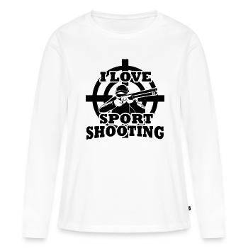 Tir sportif - T-shirt manches longues Premium bio Femme - blanc - Devant - Julia (174cm)