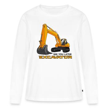 Excavator Dredge Driver Worker Funny Gift - Women's Premium Organic Long Sleeve Shirt - white - Front - Julia (174cm)