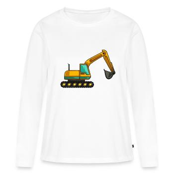 Excavator Dredge Driver Worker Funny Gift - Women's Premium Organic Long Sleeve Shirt - white - Front - Julia (174cm)