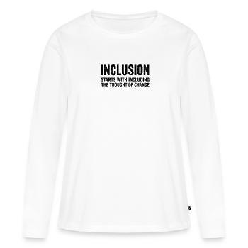 Inklusion Integration Kind Sonderpädagogik Shirt - Frauen Premium Bio Langarmshirt - Weiß - Vorne - Julia (174cm)