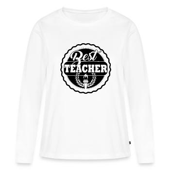 Lehrer Lehrer Lehrer Lehrer - Frauen Premium Bio Langarmshirt - Weiß - Vorne - Julia (174cm)