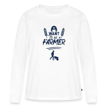 Farmer Agriculture Farmer Farmer Farmer - Women's Premium Organic Long Sleeve Shirt - white - Front - Julia (174cm)