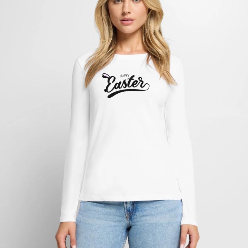 Happy Easter Easter Bunny Easter Egg Easter Easter Frauen Premium Bio Langarmshirt