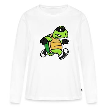Voleur de tortues, voleurs de tortues - T-shirt manches longues Premium bio Femme - blanc - Devant - Julia (174cm)