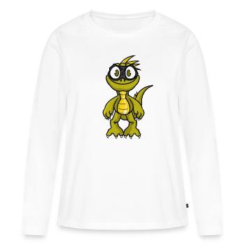 Voleur Iguane, Iguane - T-shirt manches longues Premium bio Femme - blanc - Devant - Julia (174cm)