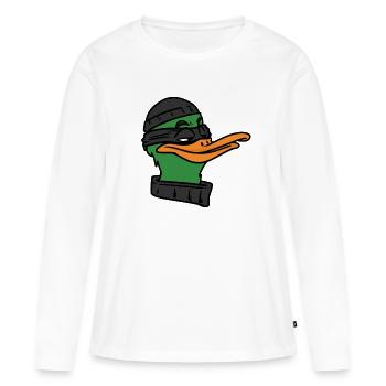 Voleur de canard, voleur de canard - T-shirt manches longues Premium bio Femme - blanc - Devant - Julia (174cm)