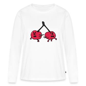 Cherry Waiters, cherry waiter - Women's Premium Organic Long Sleeve Shirt - white - Front - Julia (174cm)