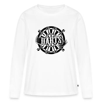 Fléchettes Fléchettes Fléchettes - T-shirt manches longues Premium bio Femme - blanc - Devant - Julia (174cm)