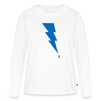 Gewitter - Blitz - Blitzschlag - Strichmännchen 10 - Frauen Premium Bio Langarmshirt - Weiß - Vorne - Julia (174cm)