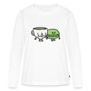 Matcha Made in Heaven - T-shirt manches longues Premium bio Femme - blanc - Devant - Julia (174cm)