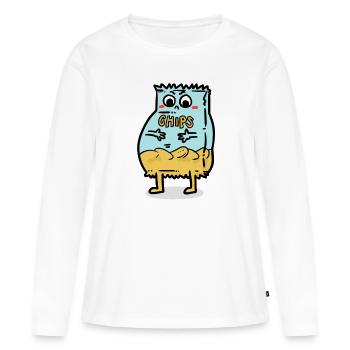 Chips Fatboy - T-shirt manches longues Premium bio Femme - blanc - Devant - Julia (174cm)