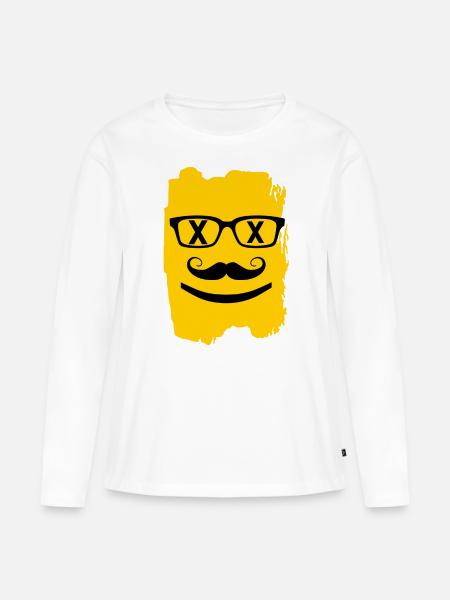 Hipster - Frauen Premium Bio Langarmshirt - Weiß