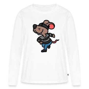 Souris de voleur souris de voleur - T-shirt manches longues Premium bio Femme - blanc - Devant - Julia (174cm)