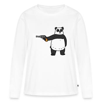 Voleur panda voleur panda - T-shirt manches longues Premium bio Femme - blanc - Devant - Julia (174cm)