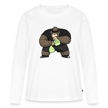Voleur gorille voleur gorille - T-shirt manches longues Premium bio Femme - blanc - Devant - Julia (174cm)