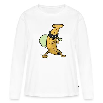 Voleur banane voleur banane - T-shirt manches longues Premium bio Femme - blanc - Devant - Julia (174cm)