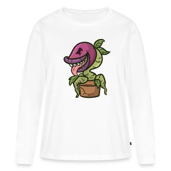 Usine de monstre, Usine de monstre - T-shirt manches longues Premium bio Femme - blanc - Devant - Julia (174cm)