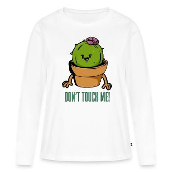 Ne me touche pas Ne me touche pas - T-shirt manches longues Premium bio Femme - blanc - Devant - Julia (174cm)