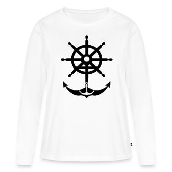 Ancre - T-shirt manches longues Premium bio Femme - blanc - Devant - Julia (174cm)