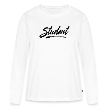 Etudier l’université - T-shirt manches longues Premium bio Femme - blanc - Devant - Julia (174cm)