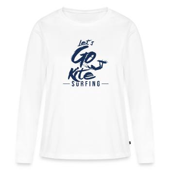 Kiteboard - T-shirt manches longues Premium bio Femme - blanc - Devant - Julia (174cm)