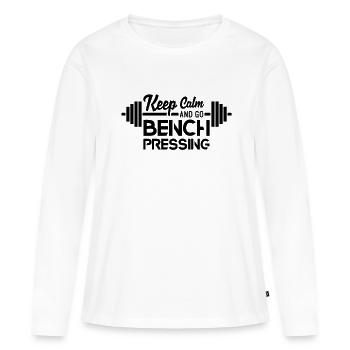 Pression de banc Pression de banc Presses de banc - T-shirt manches longues Premium bio Femme - blanc - Devant - Julia (174cm)