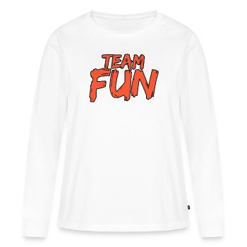 Team Fun - T-shirt manches longues Premium bio Femme - blanc - Devant - Julia (174cm)