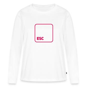 esc key - Women's Premium Organic Long Sleeve Shirt - white - Front - Julia (174cm)