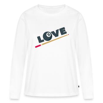 Billard - Frauen Premium Bio Langarmshirt - Weiß - Vorne - Julia (174cm)