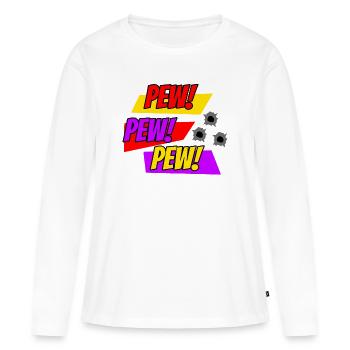 Comic PEW PEW Comic Style - Frauen Premium Bio Langarmshirt - Weiß - Vorne - Julia (174cm)