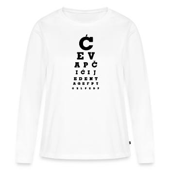 Cevapcici T-shirt Balkans - T-shirt manches longues Premium bio Femme - blanc - Devant - Julia (174cm)