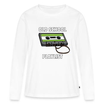 Cassette cassette audio cassette audio cadeau des années 80 - T-shirt manches longues Premium bio Femme - blanc - Devant - Julia (174cm)