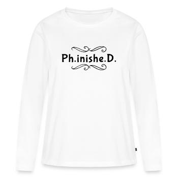 Thèse de doctorat - T-shirt manches longues Premium bio Femme - blanc - Devant - Julia (174cm)