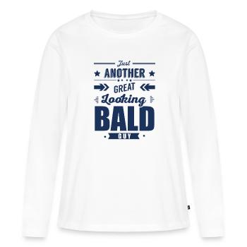 Glatzen Glatzkopf Kein Haar Glatze Keine Haare - Frauen Premium Bio Langarmshirt - Weiß - Vorne - Julia (174cm)