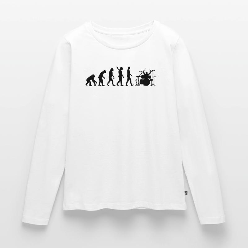 Drummer Drums Evolution Drummer Gift Women's Premium Organic Long Sleeve Shirt