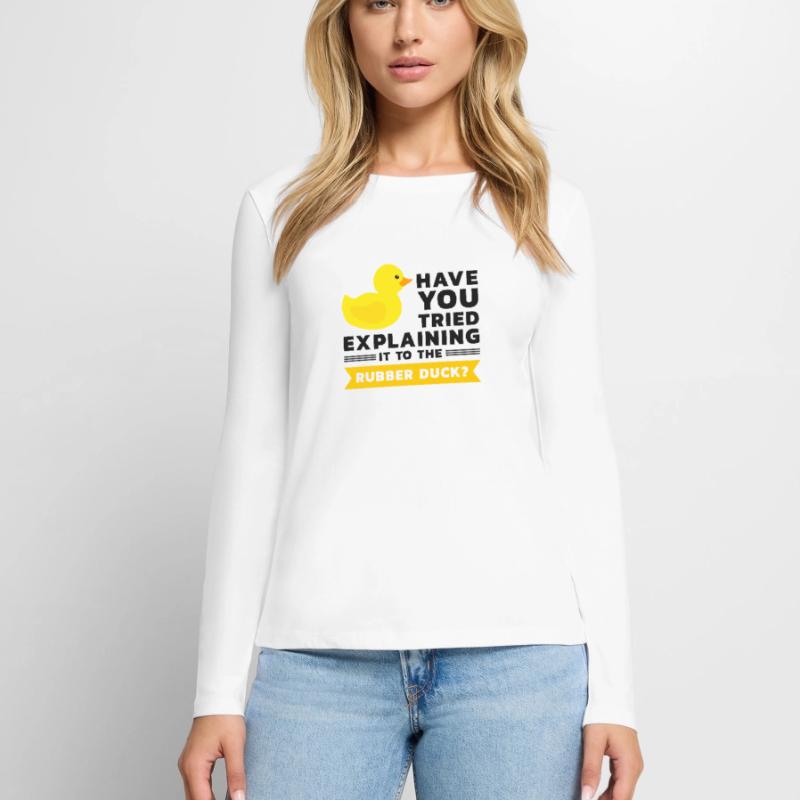 Programmierer Gummiente Debug Frauen Premium Bio Langarmshirt