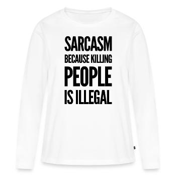 Sarcasmes - T-shirt manches longues Premium bio Femme - blanc - Devant - Julia (174cm)