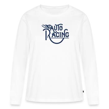 Pilote de course - T-shirt manches longues Premium bio Femme - blanc - Devant - Julia (174cm)