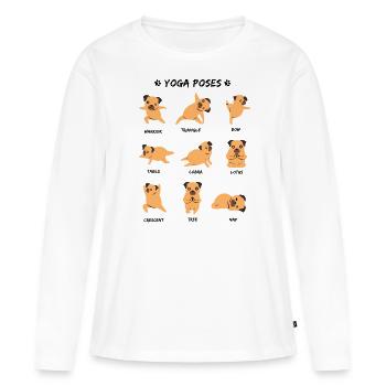 Yoga Posen - Frauen Premium Bio Langarmshirt - Weiß - Vorne - Julia (174cm)