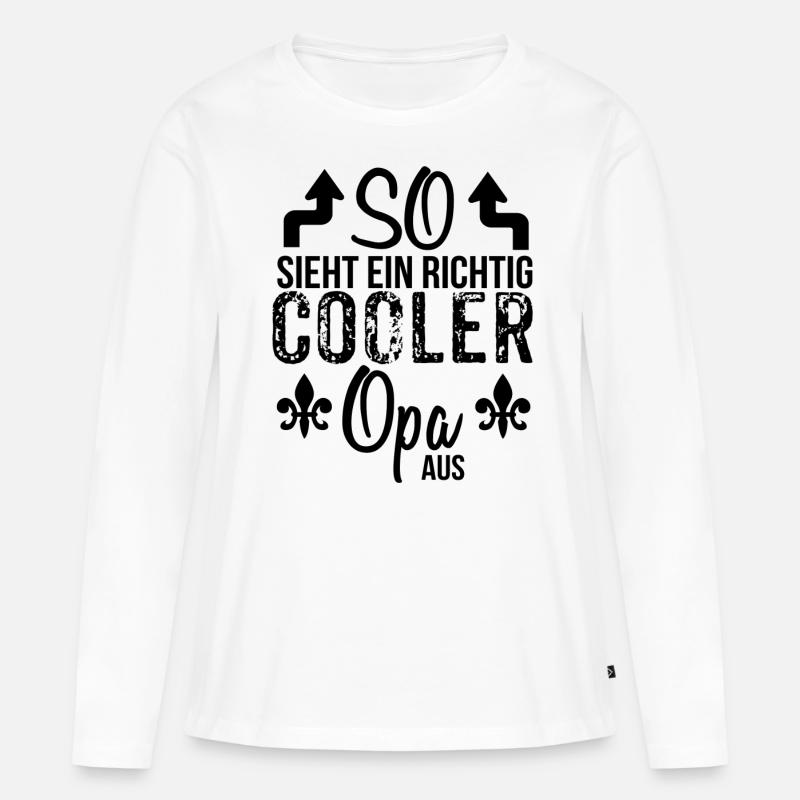 Opa - Frauen Premium Bio Langarmshirt - Weiß