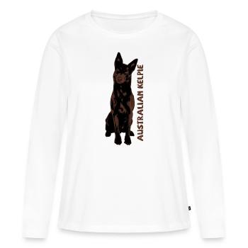 Australian Kelpie - T-shirt manches longues Premium bio Femme - blanc - Devant - Julia (174cm)